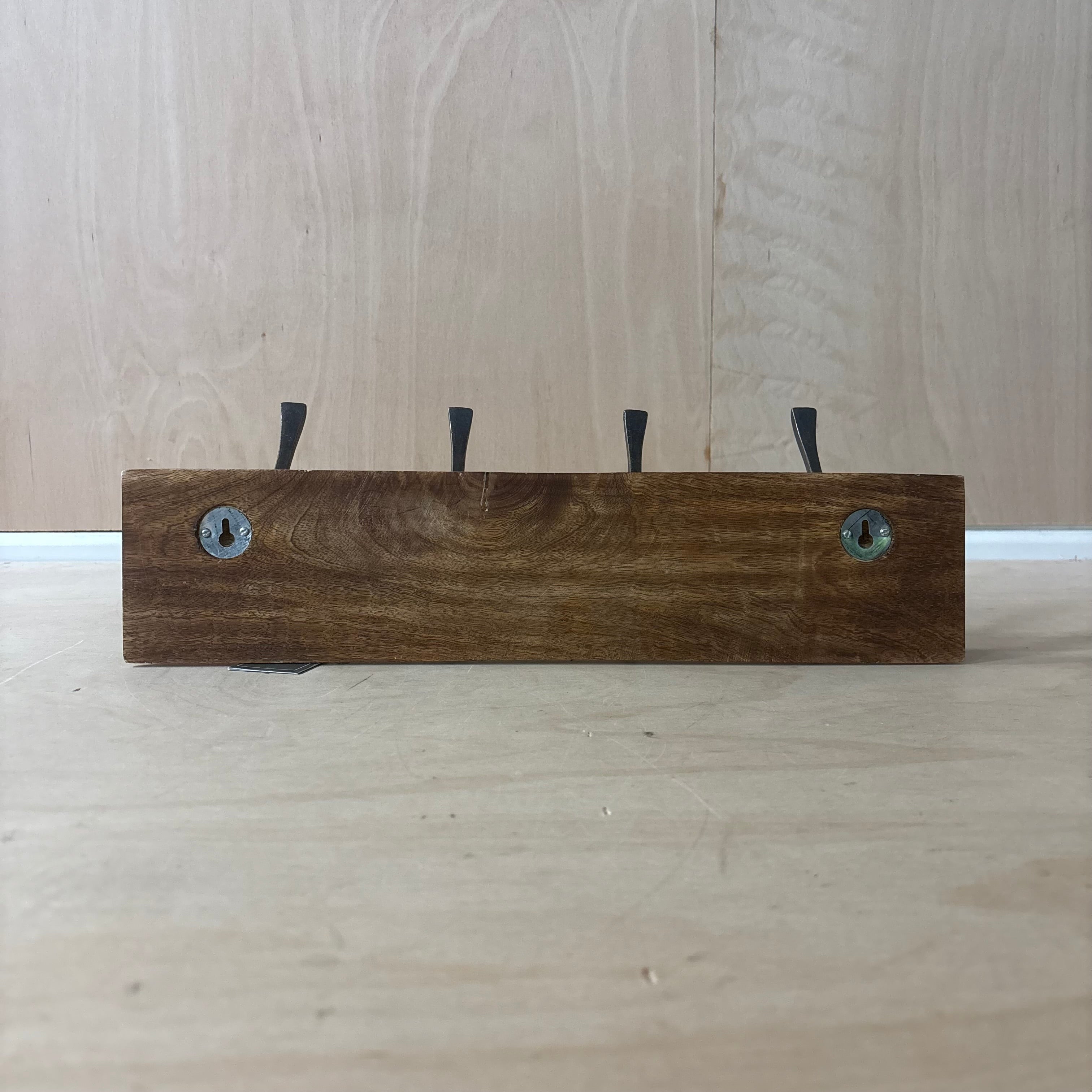 Hooks with wooden base