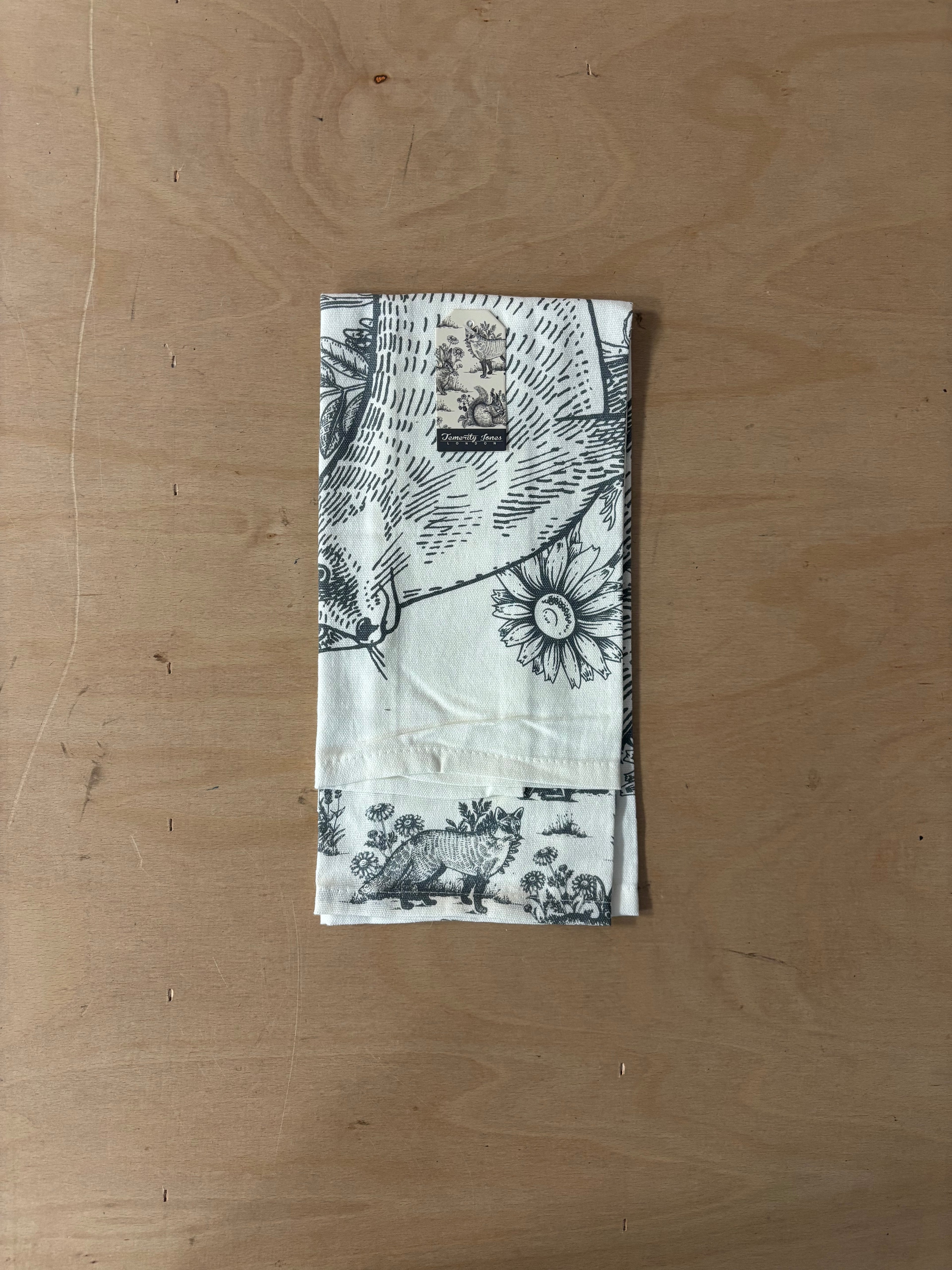 Woodland forest tea towel