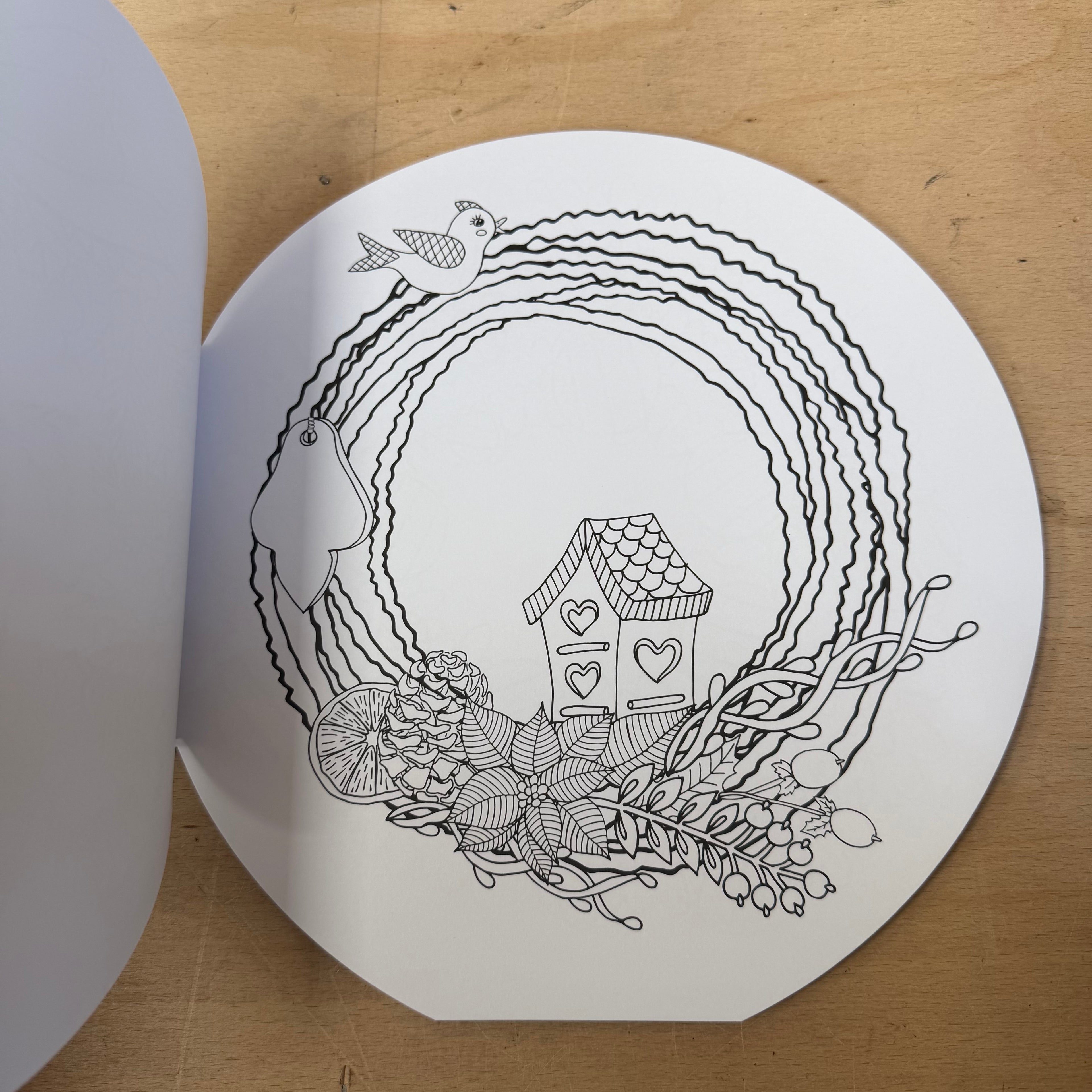 Christmas wreaths colouring book
