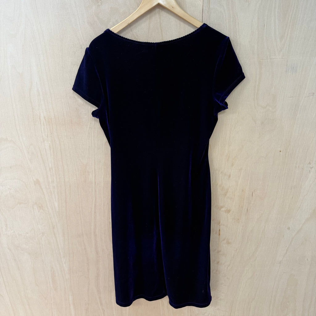 BHS vintage purple velvet bodycon dress size 14