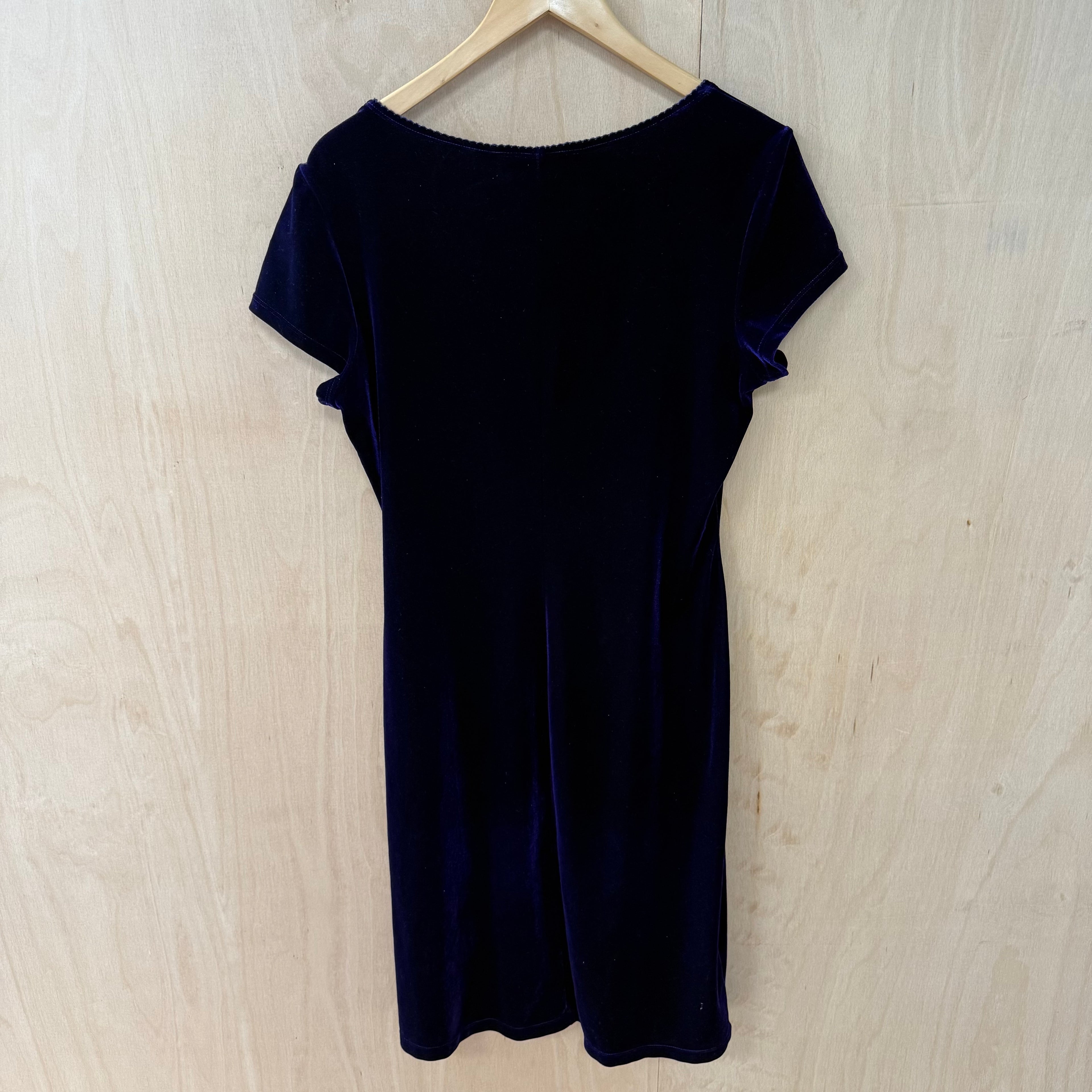 BHS vintage purple velvet bodycon dress size 14