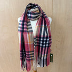House of tweed pink multicolour soft checked scarf