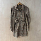 Zara brown plaid collard dress size x small