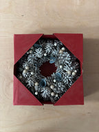 Christmas wreath boxed sage & white
