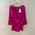 Zara pink berry tie side dress size small brand new