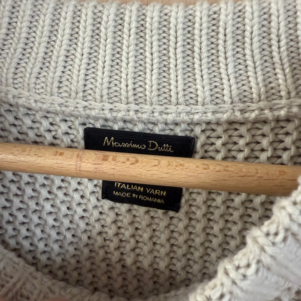 Massimo dutti cable knit grey jumper size small