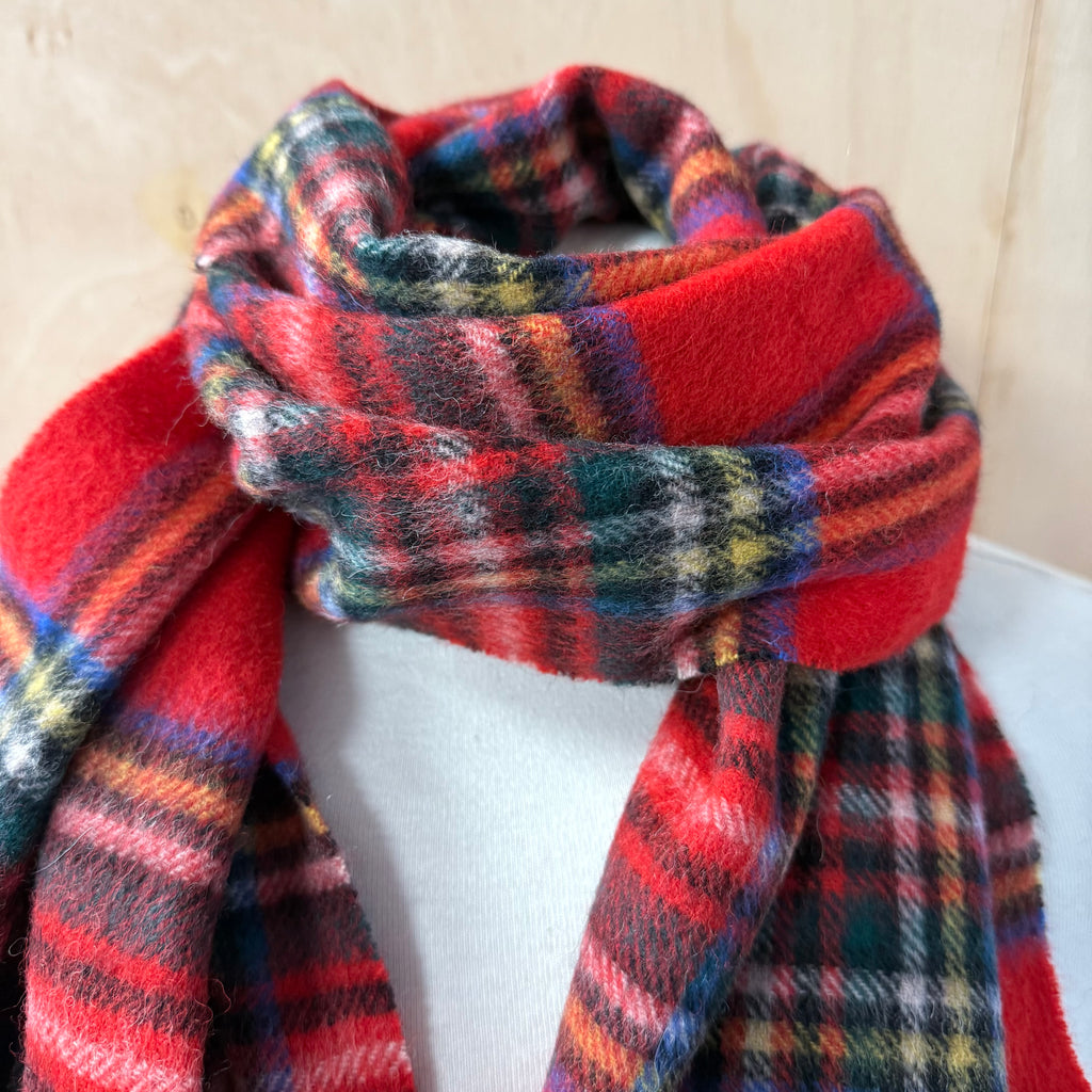 Edinburgh lambswool scarf red tartan brand new with tags
