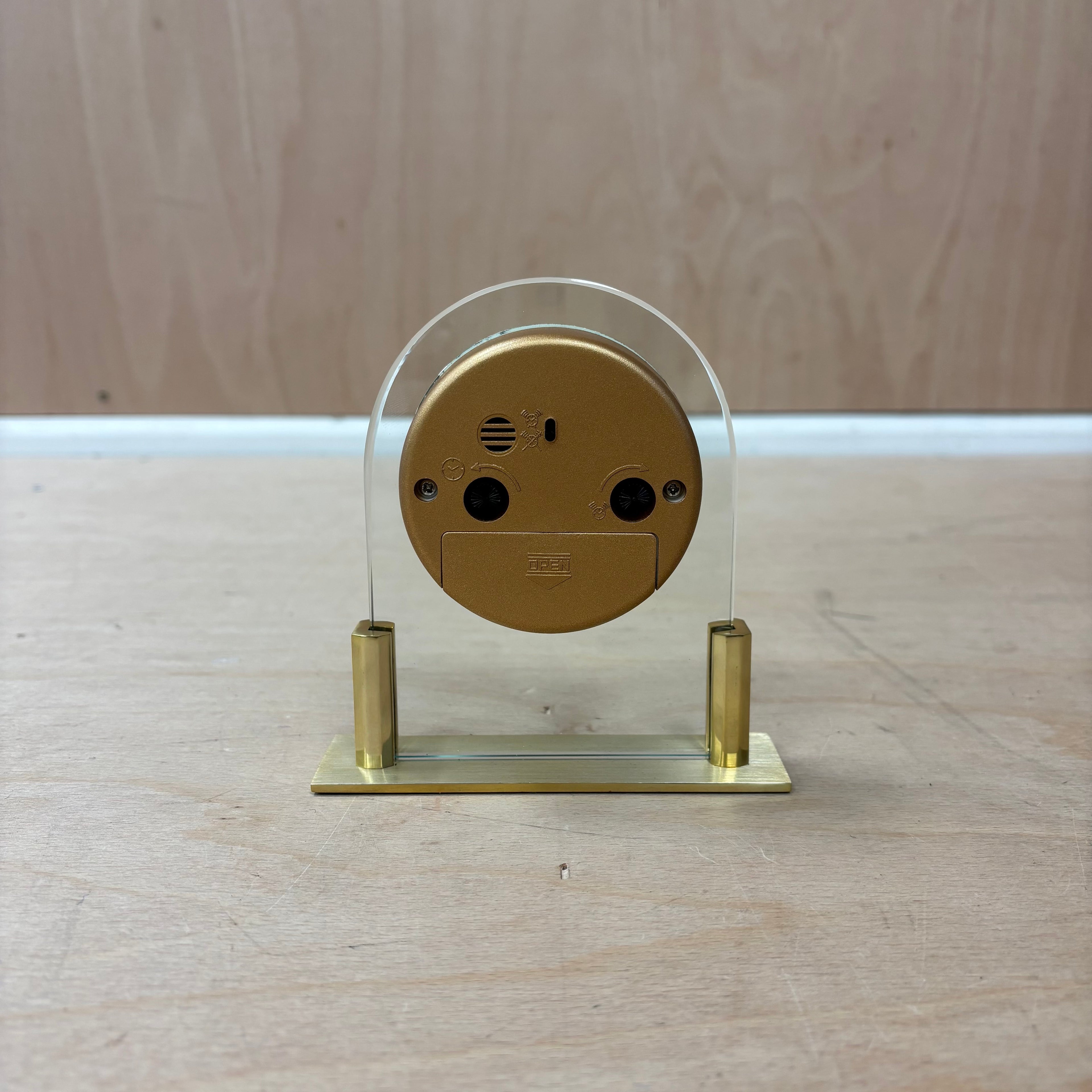 Marks & spencer mini alarm clock – gold & clear acrylic – new in box