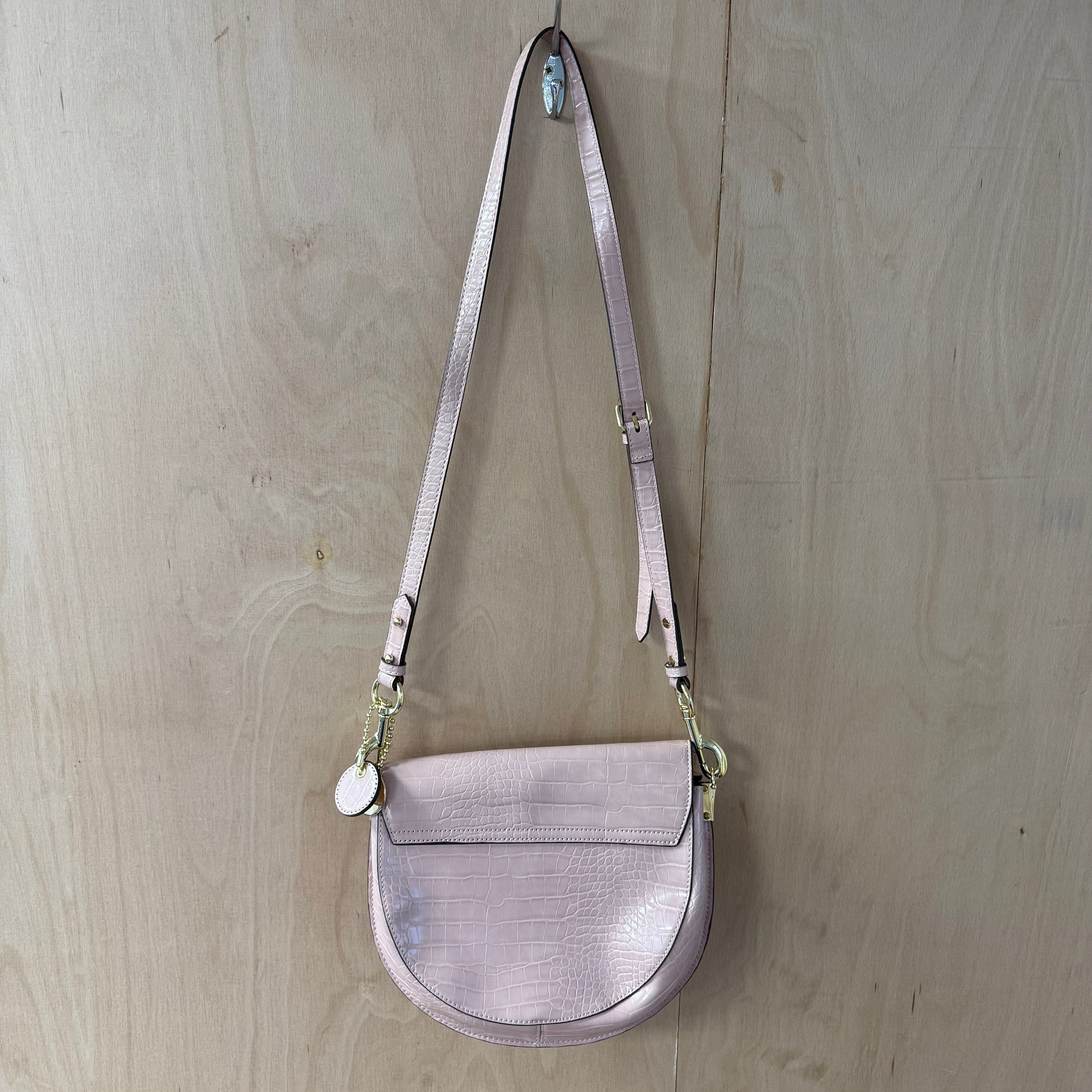 Jasper conran pink croc cross body saddle bag