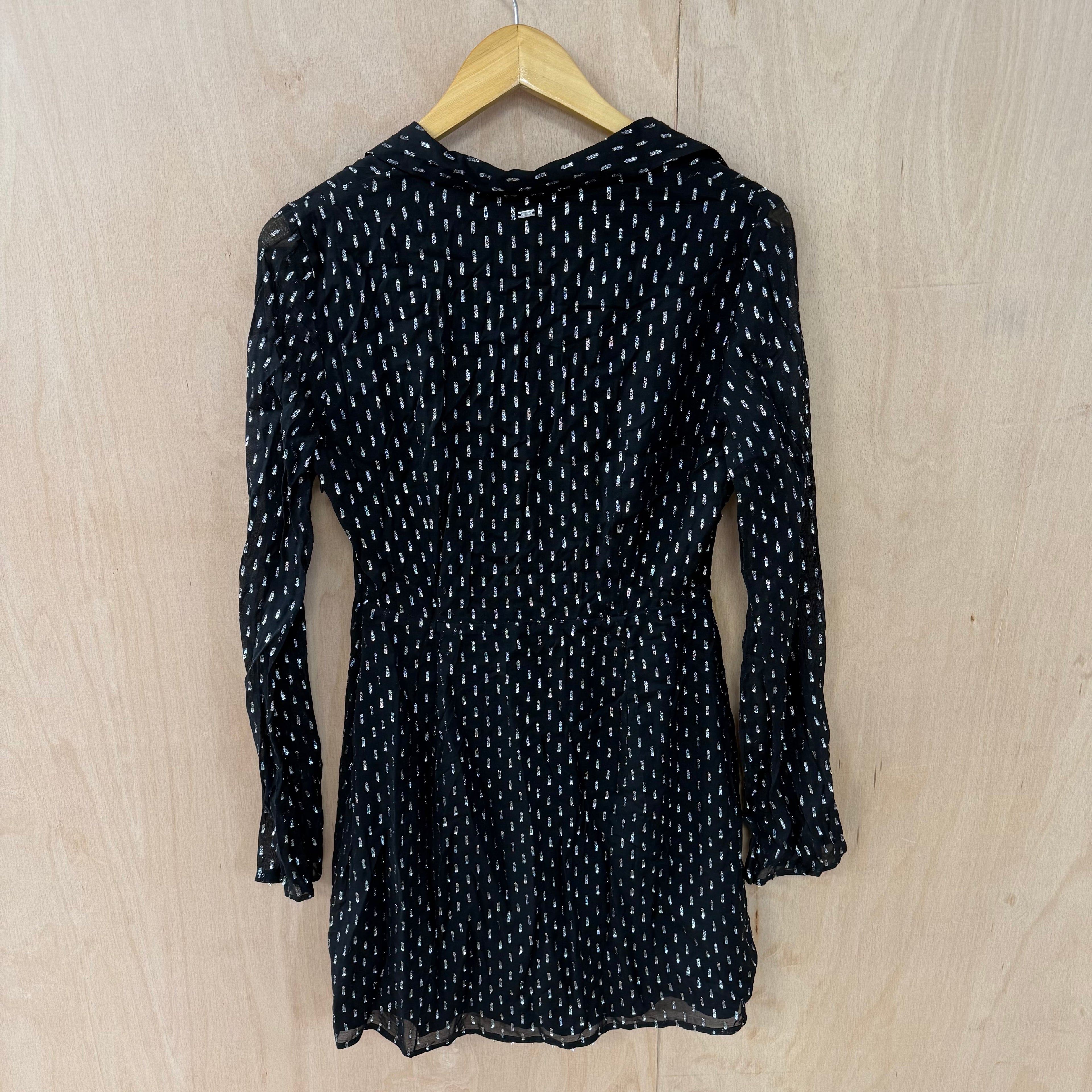 Superdry ladies' silver glitter black dress size XS