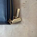 US polo assn navy leather zipped clutch purse