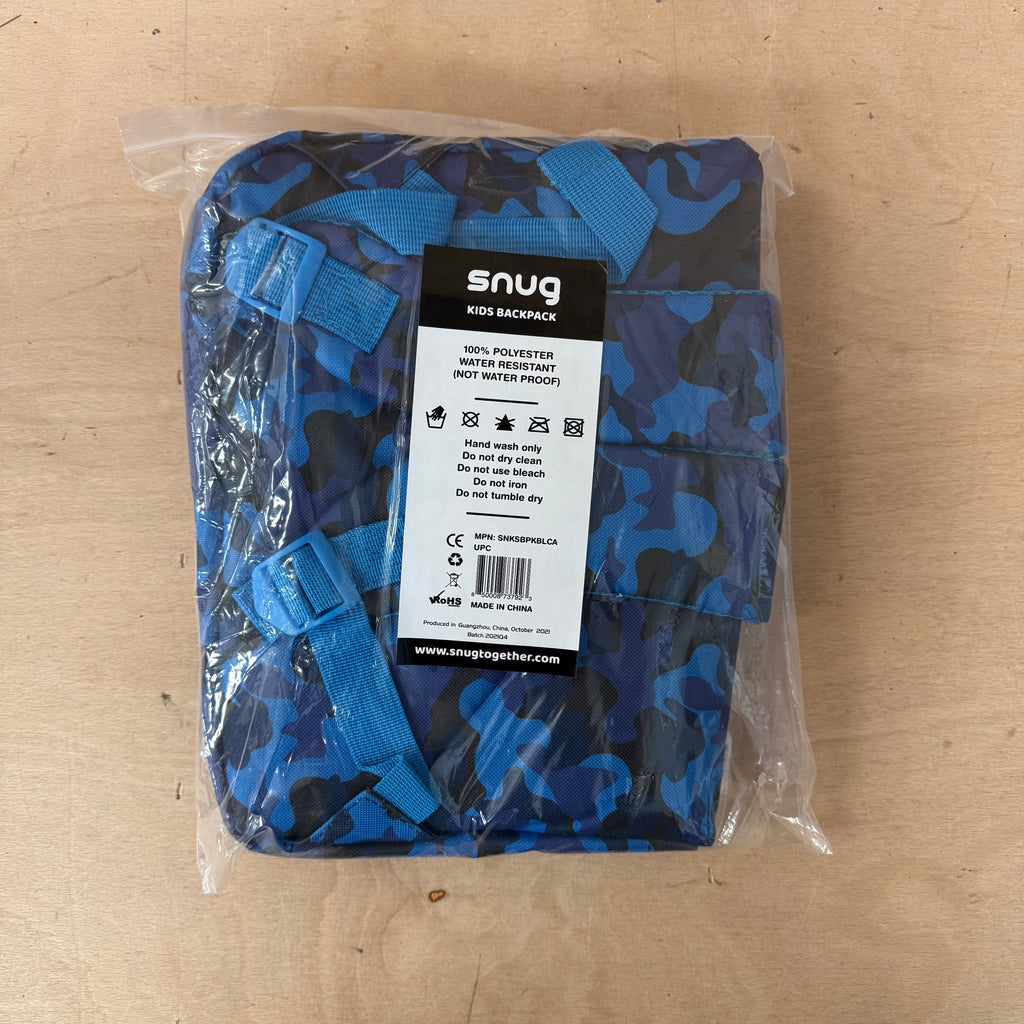 Snug children's backpack for school with camo pattern