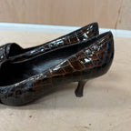 Russell & bromley brown crock embossed leather heels size 5.5 UK