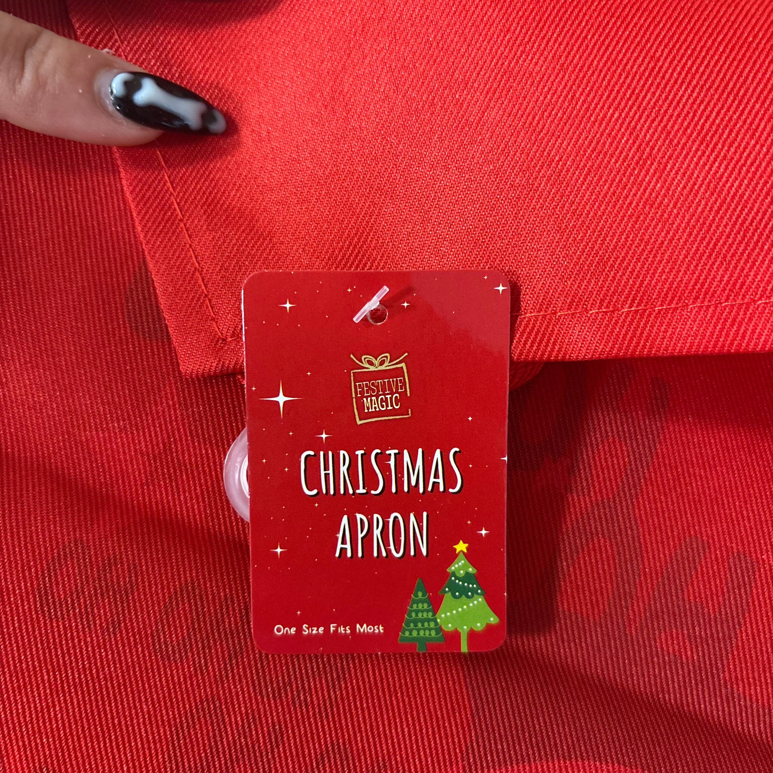 Festive magic adult christmas apron santa pattern