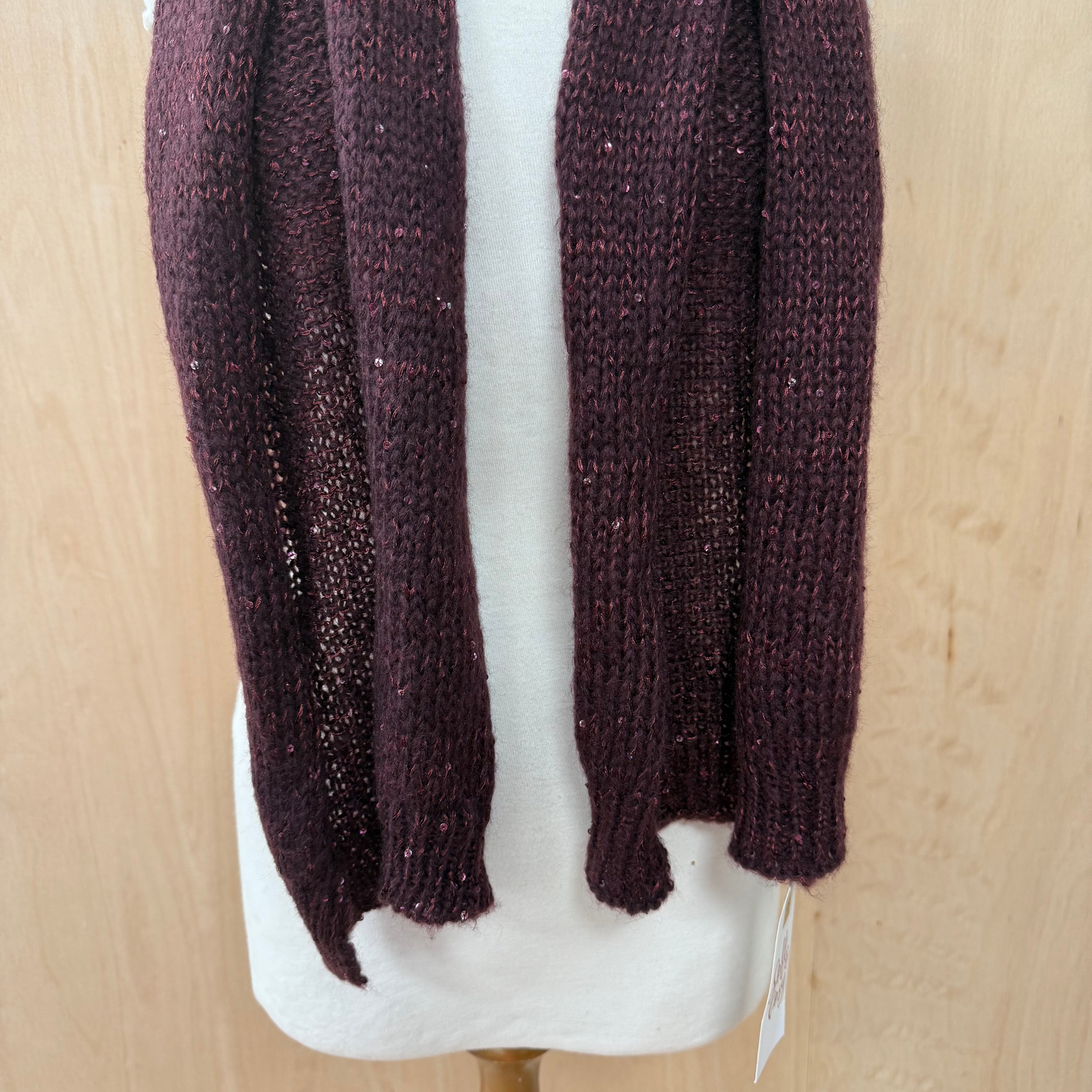 Marks & spencer maroon coloured sequin scarf