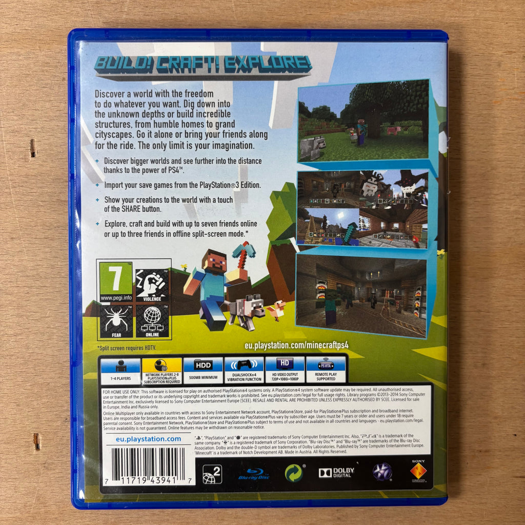Minecraft playstation 4 game 7+