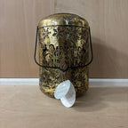 Festive merry christmas gold lantern