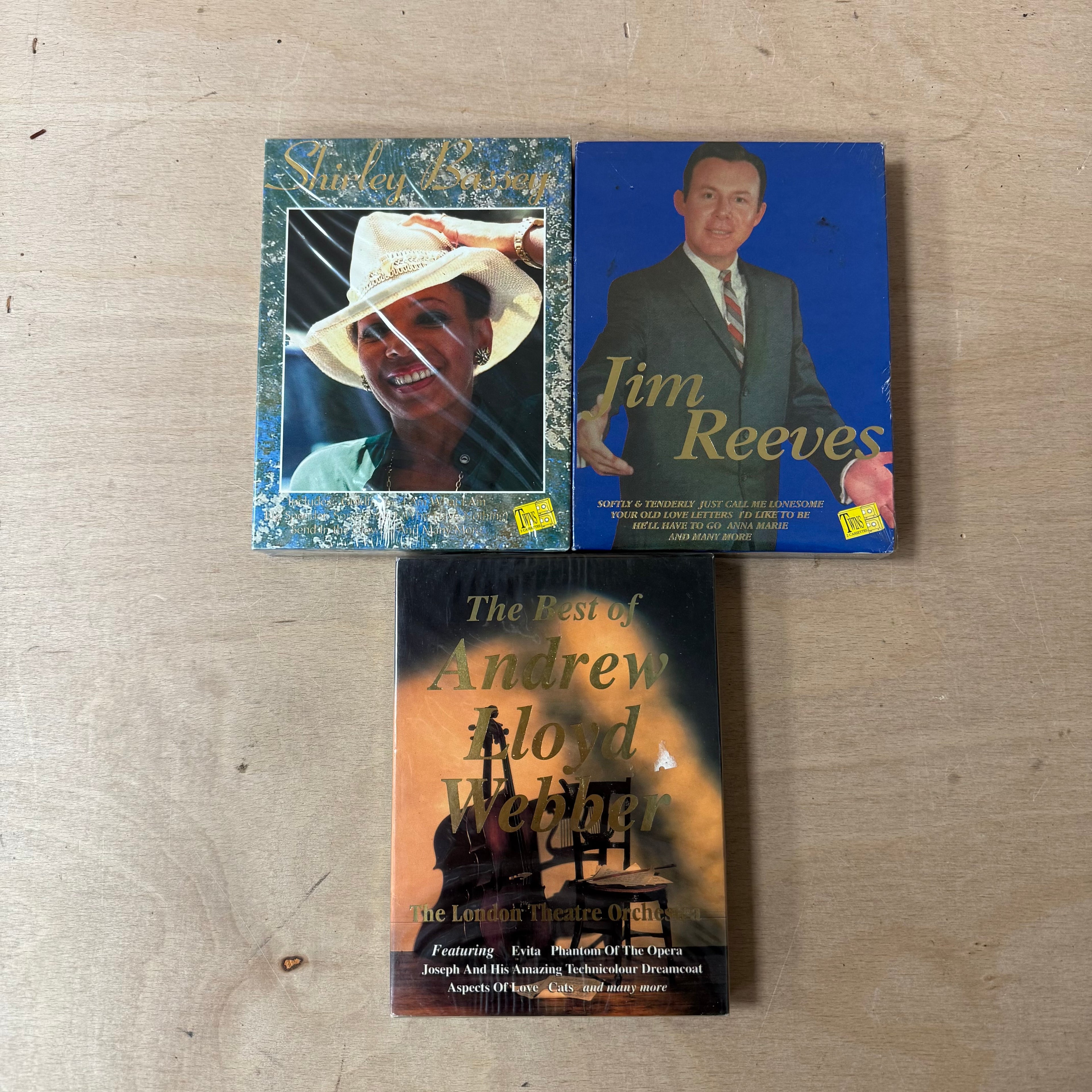 Tape collection, shirley bassey, jim reeves & andrew lloyd webber