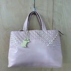Radley vintage rare pink leather lattice design handbag