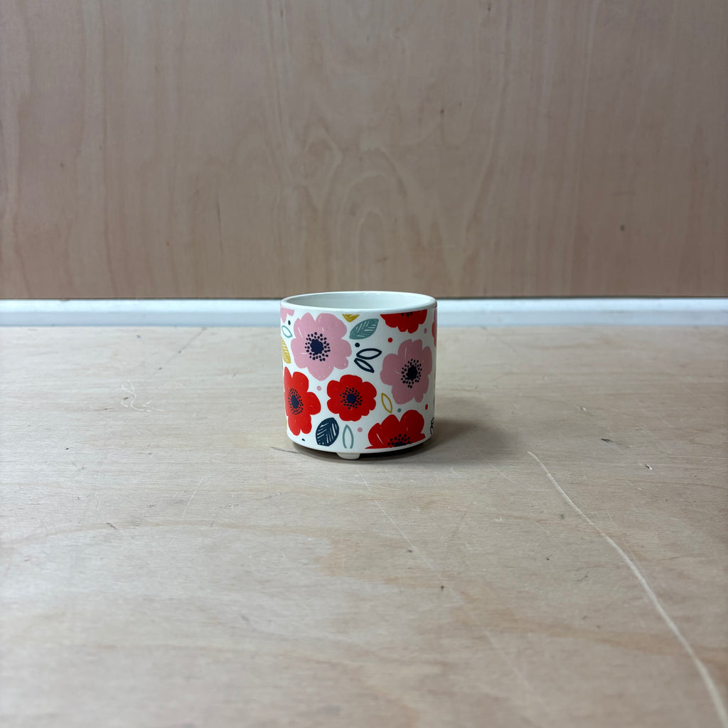 Poppy fields ceramic indoor plant pot