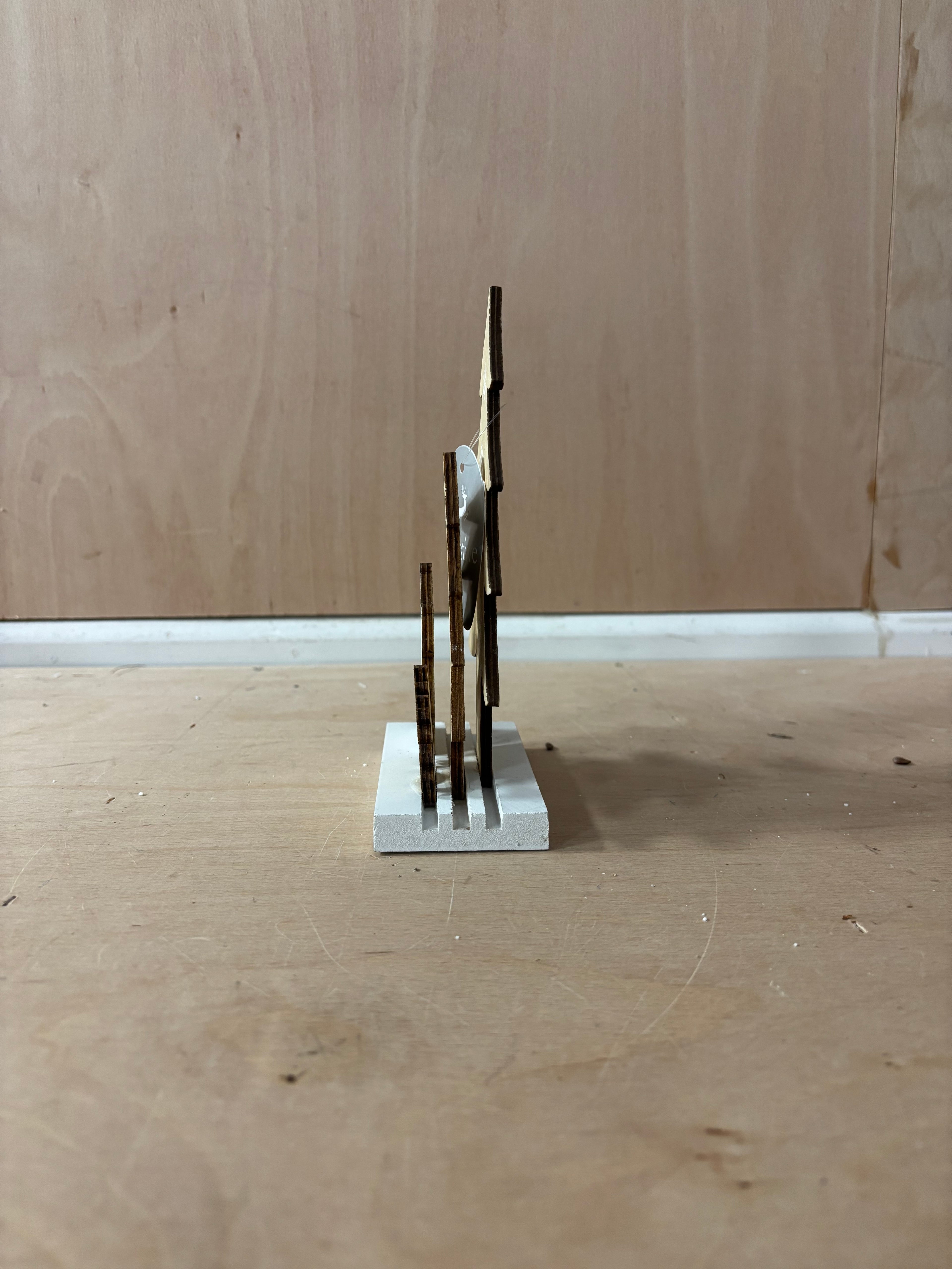 Festive wooden polar bear christmas tree decoration