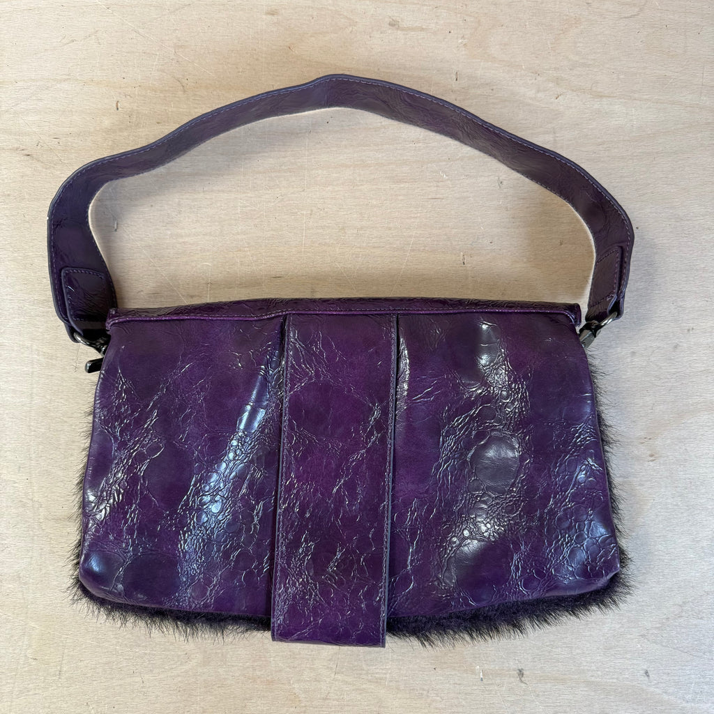 Fiorelli purple mohair textured shoulder bag