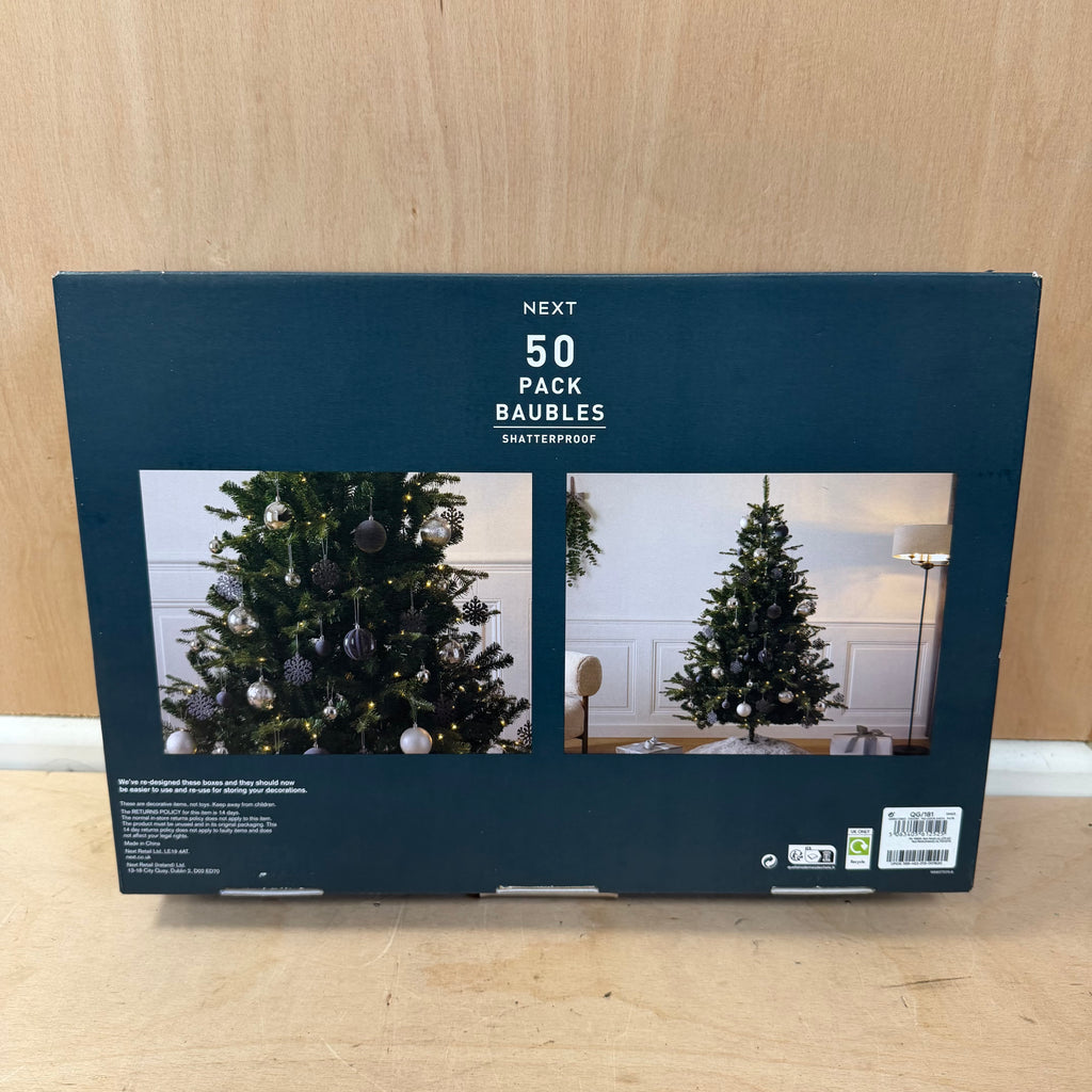 Next grey bauble collection 50 pack