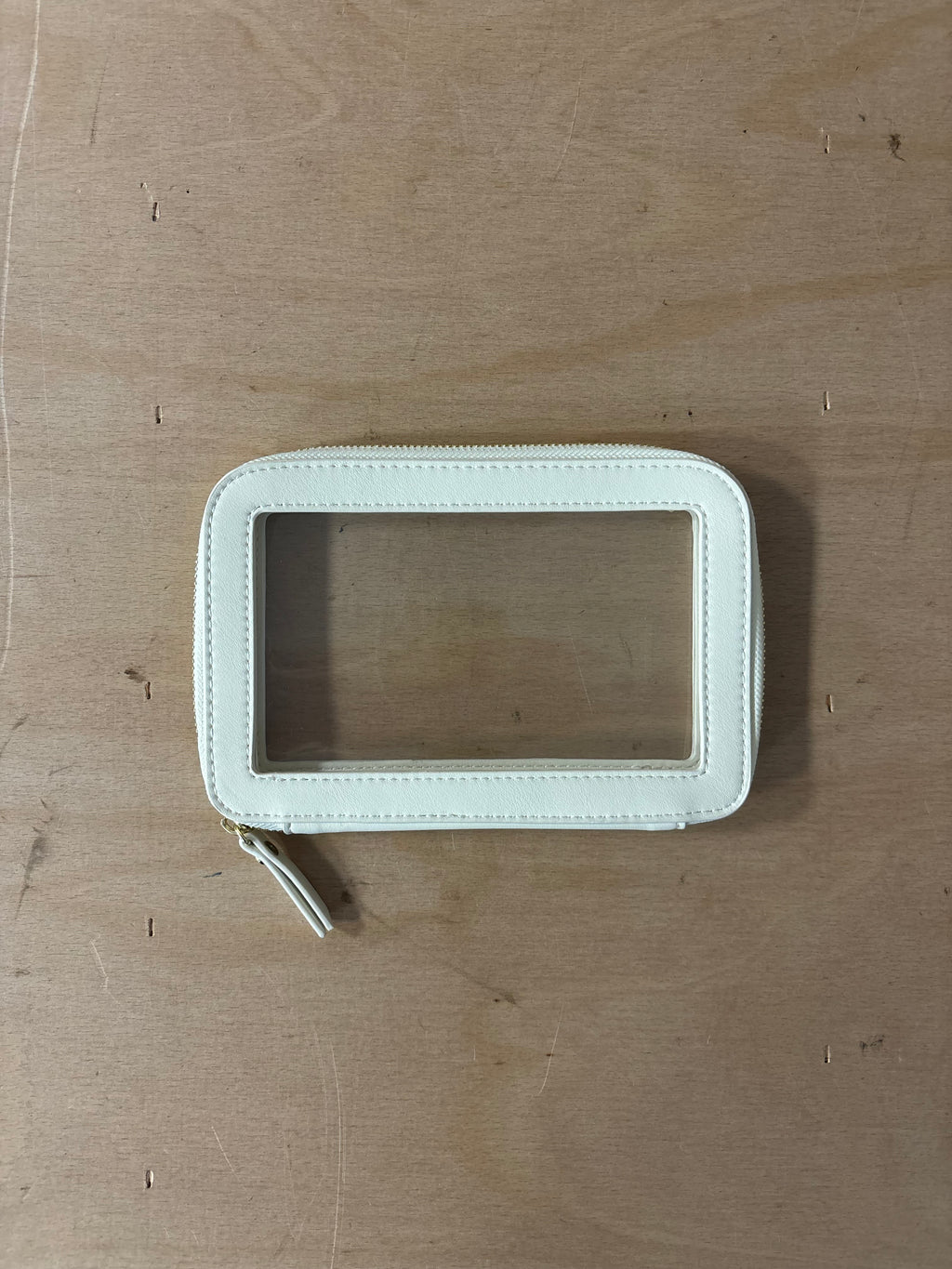 Stackers green and cream clear pouch set