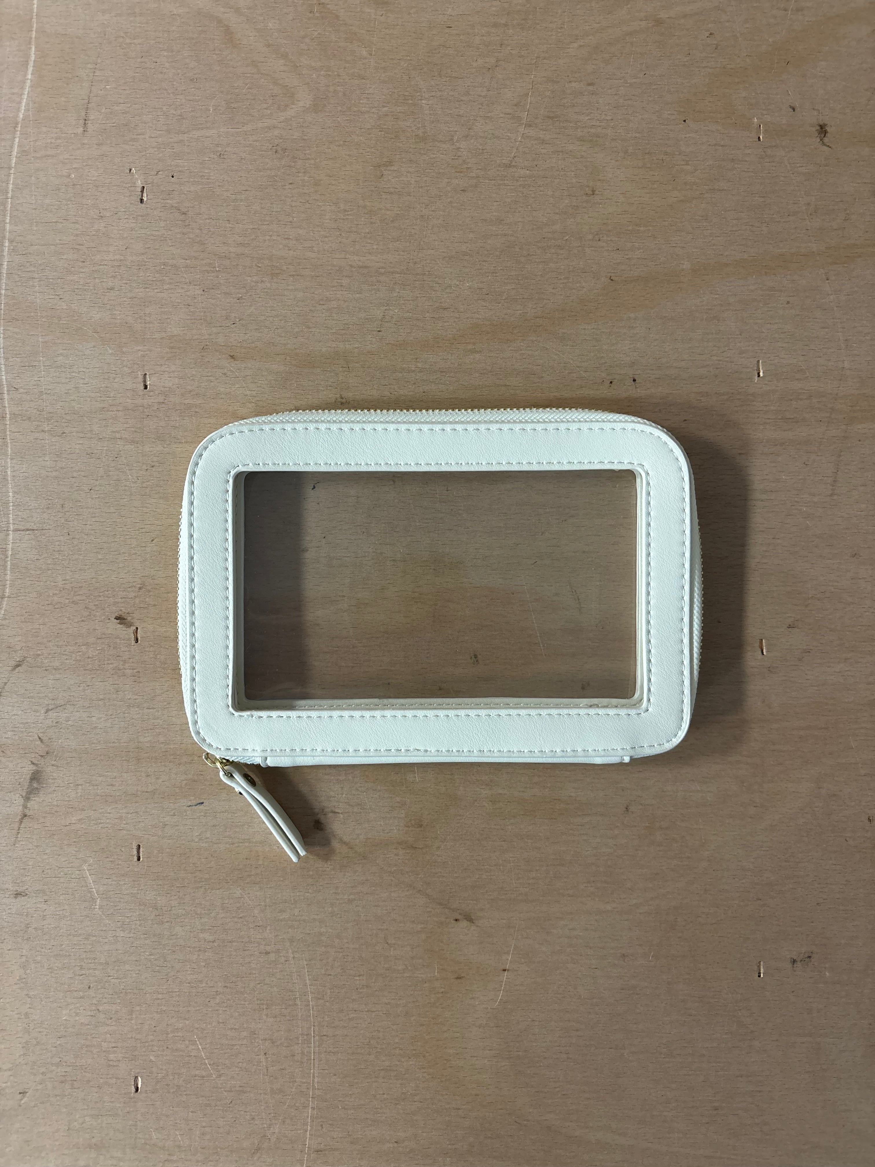 Stackers green and cream clear pouch set