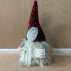 Festive small red & black tartan battery operated gonk