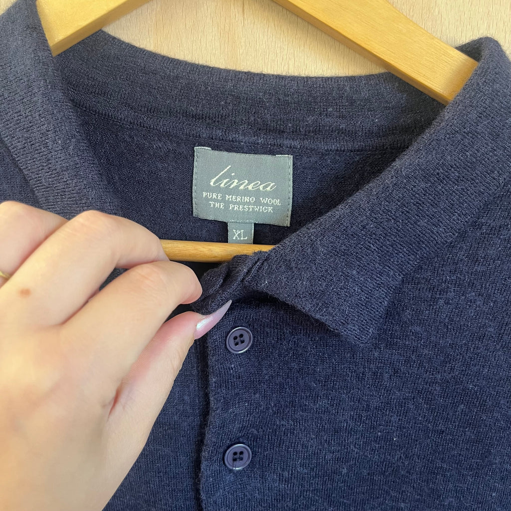 Linea 100% merino wool polo size XL