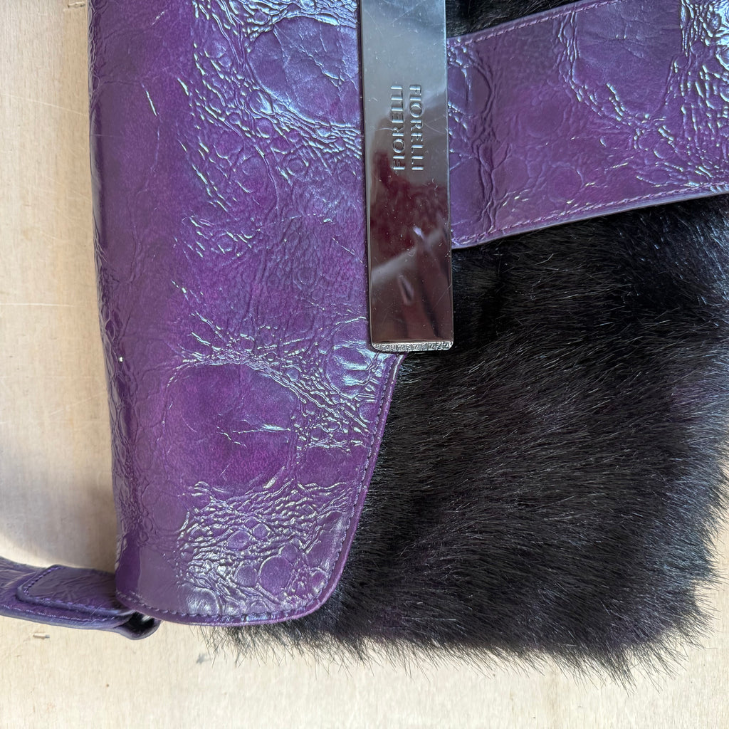Fiorelli purple mohair textured shoulder bag