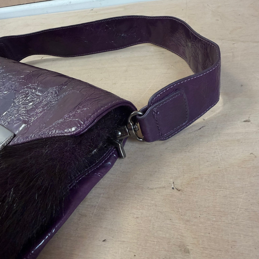 Fiorelli purple mohair textured shoulder bag