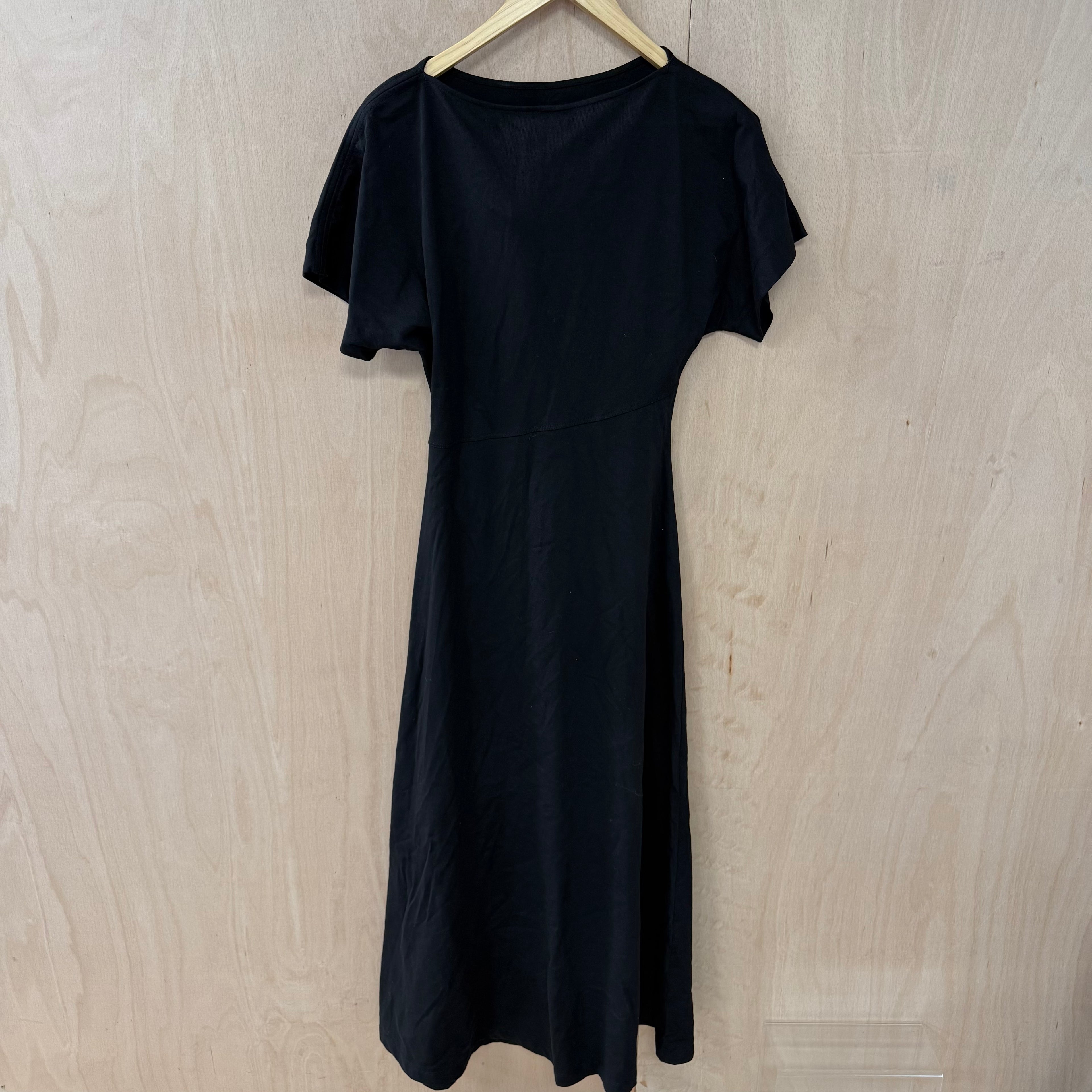 River island jersey black maxi dress size small brand new