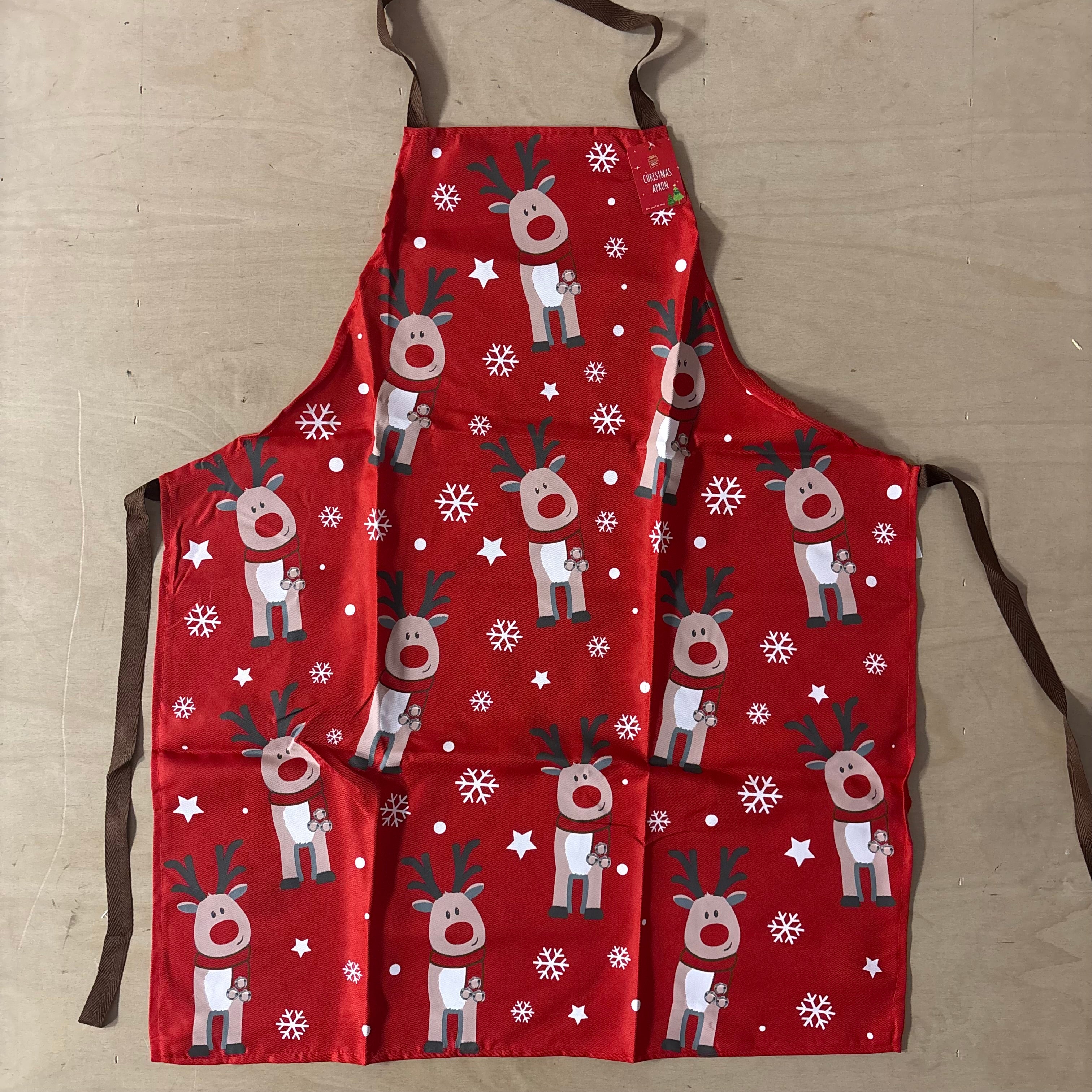 Festive magic adult christmas apron reindeer pattern