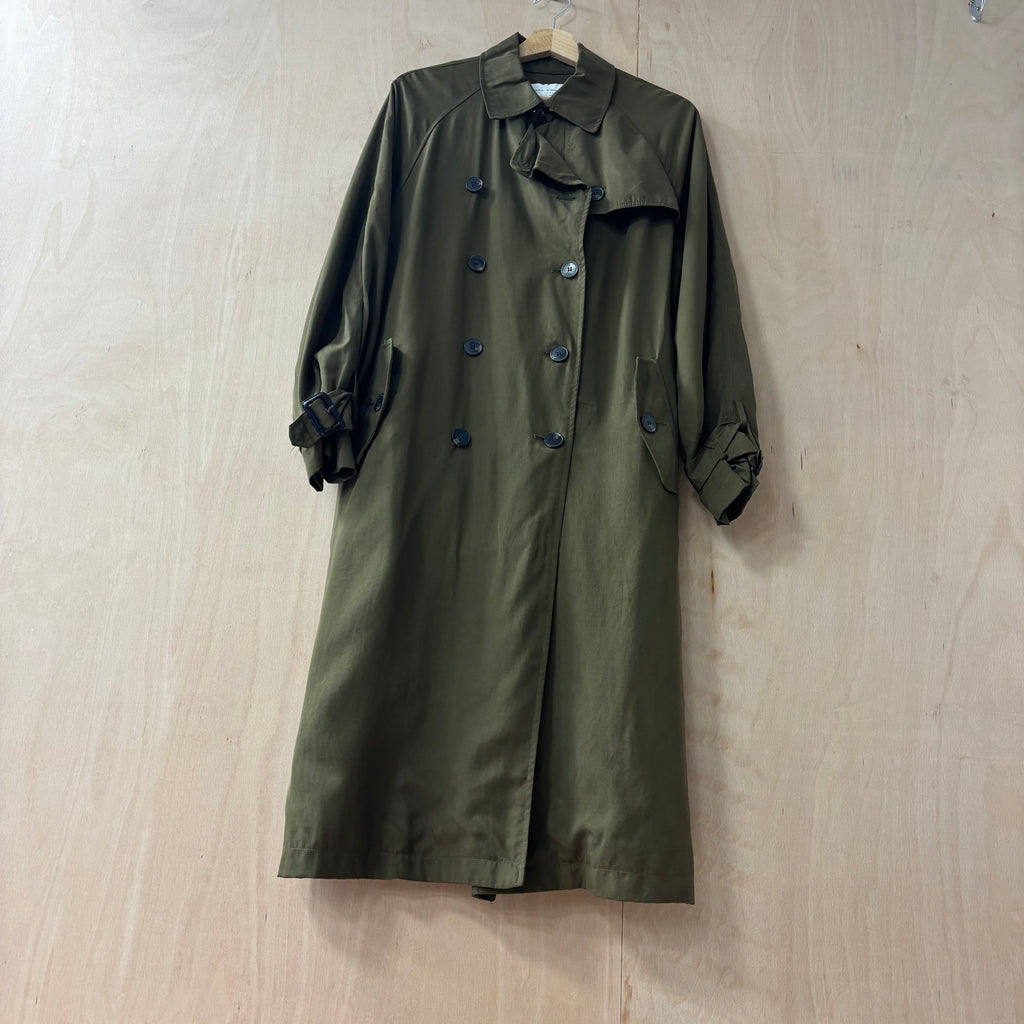 Zara outwear green trench coat size small