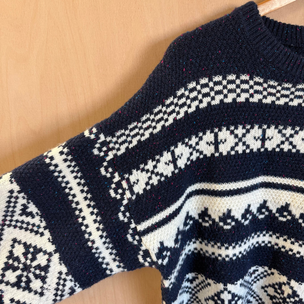 Ghost london knitted jumper blue & white size XS