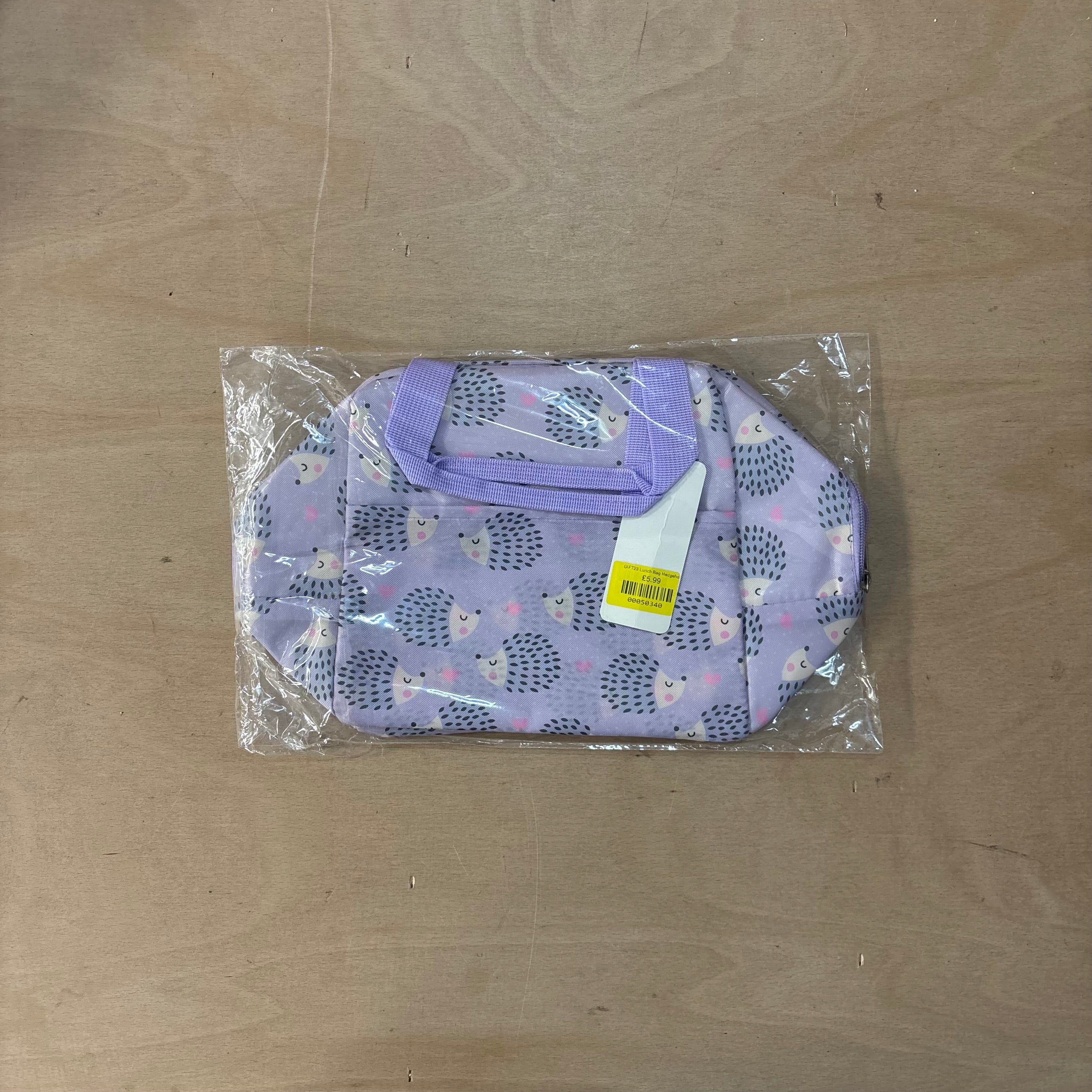 Hedgehog lilac lunch bag
