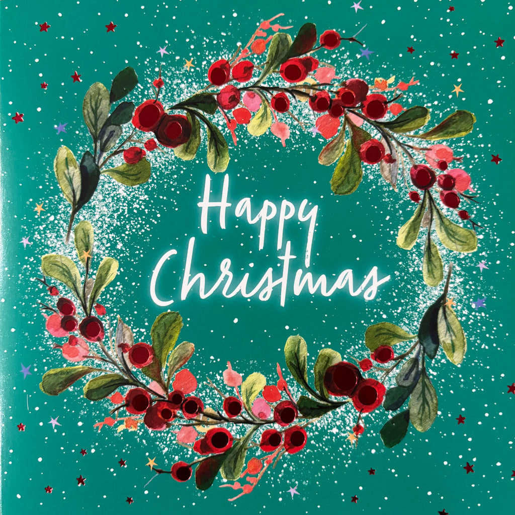 Christmas berry wreath 10 pack christmas cards