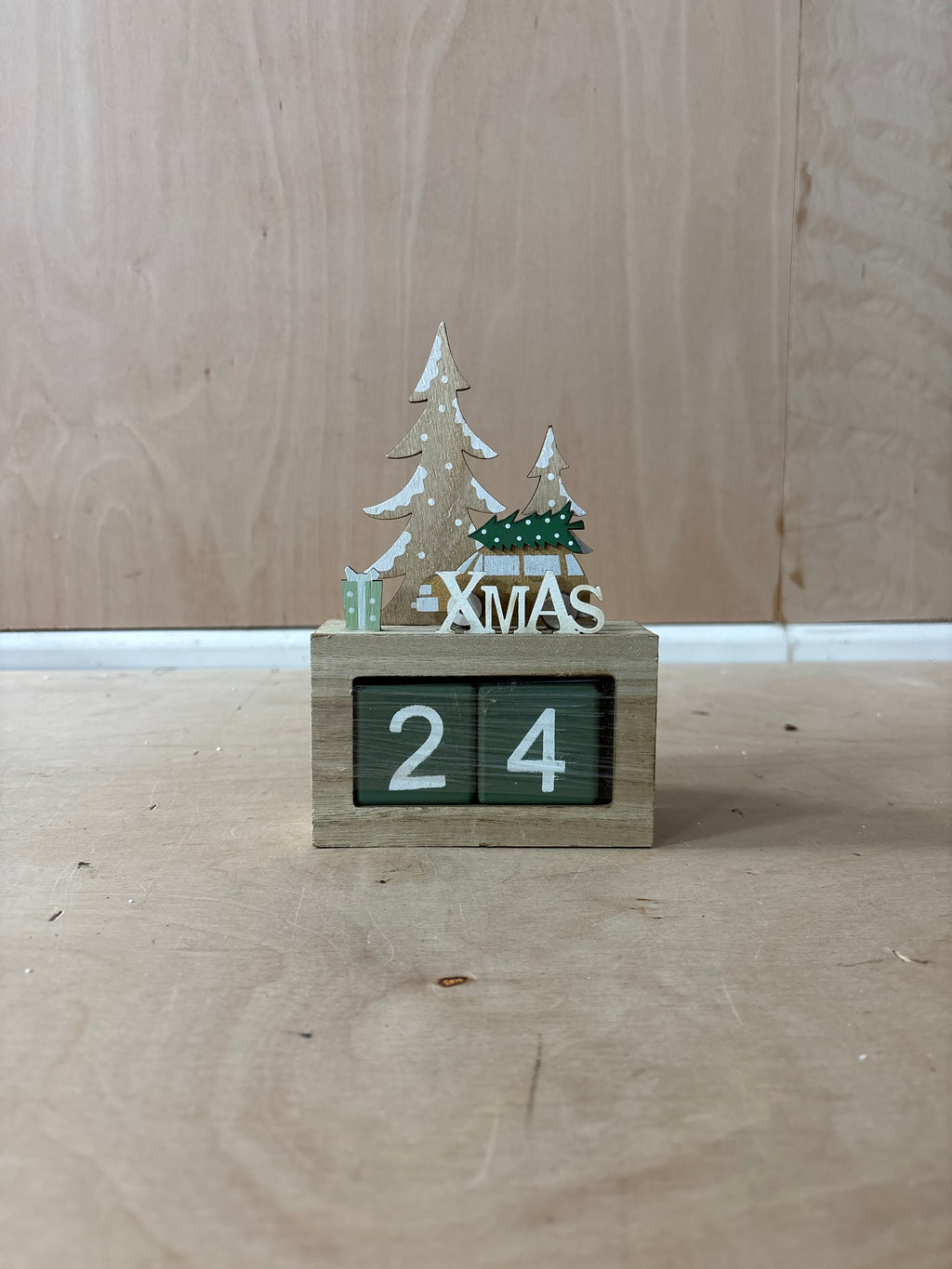 Festive wooden christmas countdown calendar
