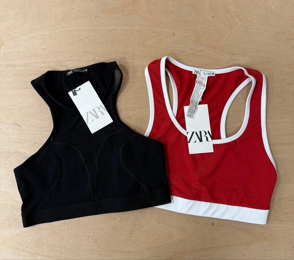 Zara sports top bundle x 2 size medium red and black