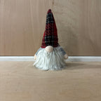 Festive small red & black tartan battery operated gonk