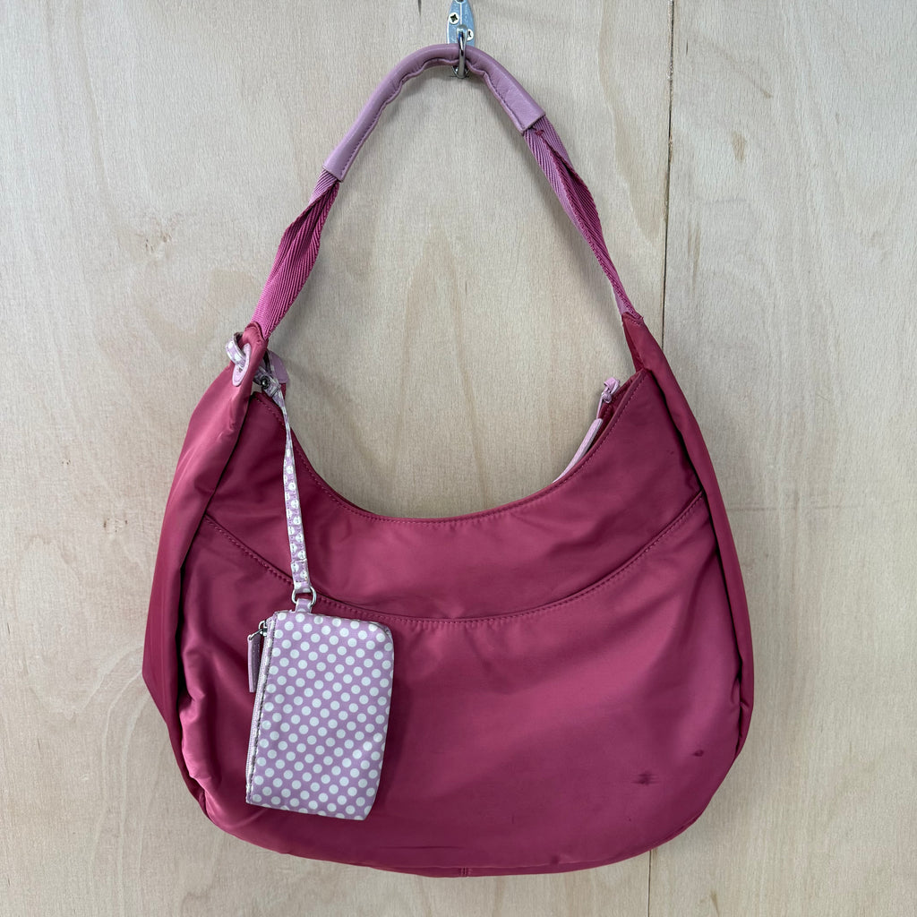 Radley pink nylon shoulder bag with detachable mini purse