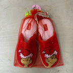 The grinch christmas slippers gift wrap bag size 7/8