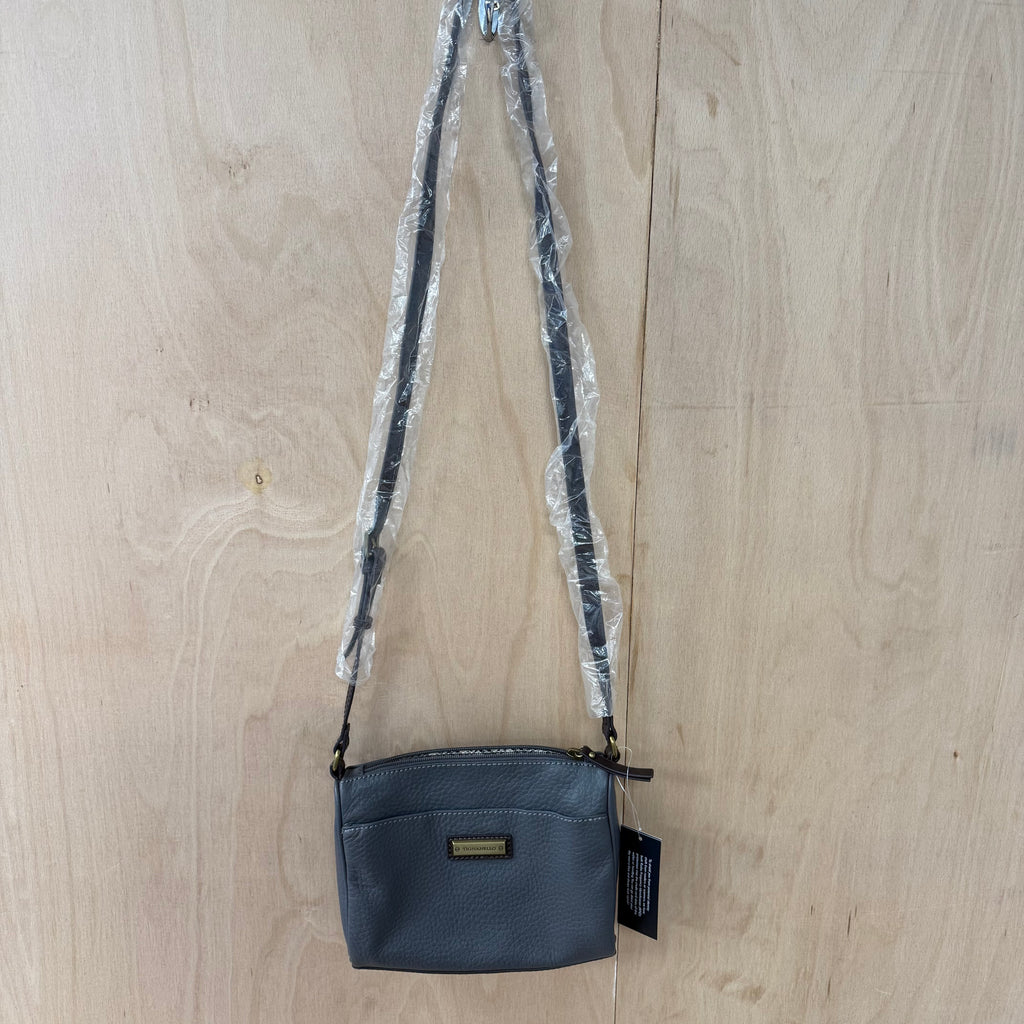 Tignanello grey genuine leather cross body bag brand new
