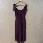 Wallis vintage purple floaty maxi dress size 12 petite