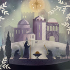 Shepherds arrival / manger scene with angels twin pack 10 pack christmas cards