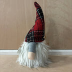 Festive small red & black tartan battery operated gonk