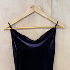 Pia vintage deep purple velvet bodycon dress with gold detailing size small