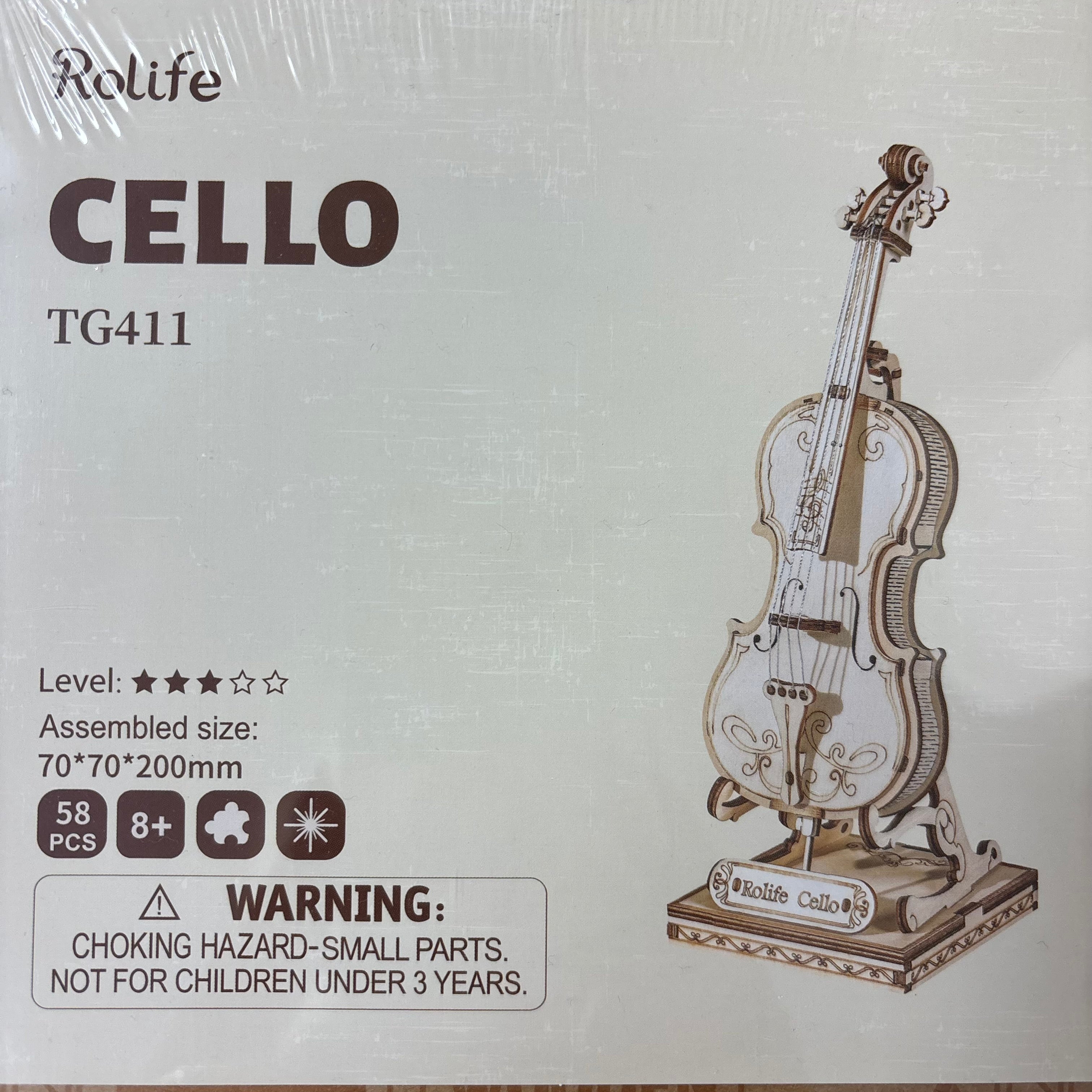 Rolife 3D cello wooden model kit